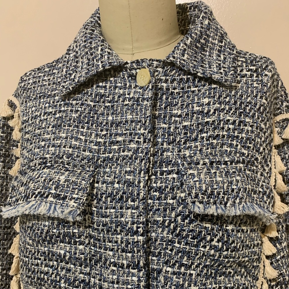 Zara tweed jacket with tassels sz M - Picture 13 of 15
